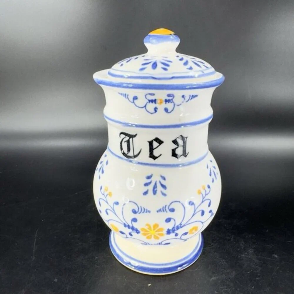Vintage Royal Sealy Heritage‎ Porcelain TEA Canister Jar With Lid Ceramic Design